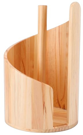 Luocute Bergspappershanddukshållare, Bänkskiva Av kompositträ Fristående Pappershandduksrullstativ med Robust Stång för Kök och Badrum Kontorshusbil (Stil1 (Wood))