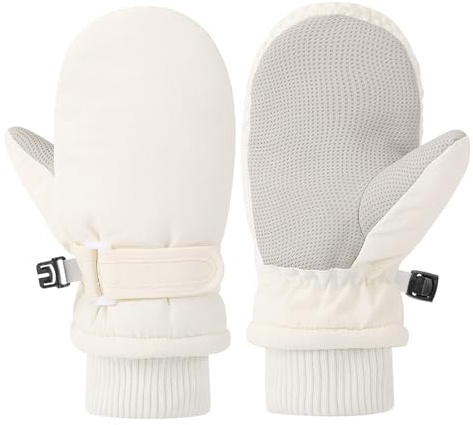 1/4 Paires Moufle Enfant 3 Ans Gants de ski imperméables Moufle Enfants Gants Chaud Hiver Moufles Coupe-Vent Respirant Snowboard pour Vélo Équitation Patinage Garçons Filles 1-12 Ans