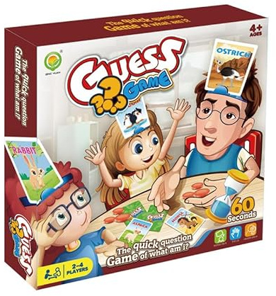 Juego de Mesa Adivinanzas ¿Quién Soy? Juegos de Tarjetas con Cartas Animal Juego Cartas de Preguntas Rápidas Adecuado para Adultos y Niños Regalos para Juguetes Fiesta