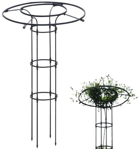 47.2 Traliccio obelisco da giardino alto, traliccio da giardino a 3 livelli a forma di ombrello, pianta in acciaio per interni, fai da te per piante rampicanti all'aperto, arredamento esterno