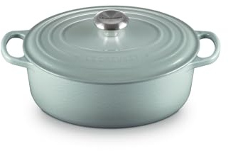Le Creuset Cocotte en Fonte Émaillée Signature avec Couvercle, Ø 27 cm, Ovale, 4.1 L, 4.425 kg, Sea Salt, 21178277174430