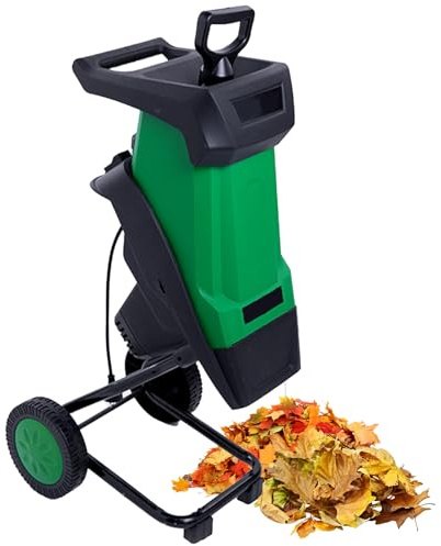 Trituratore Elettrico da Giardino 2400W, Cippatore per Rami con Contenitore di Raccolta da 50 Litri, Diametro di Taglio 39 Mm, Interruttore di Protezione da Sovraccarico, Trituratore Porta green 220v