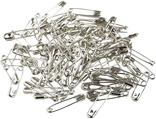MERZEN AC112-2 Snappin Safety Pins, Silver, 1.2 inches (31 mm), 100 Pieces, Nickel