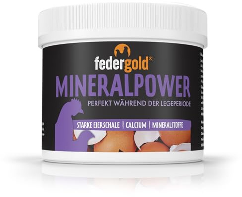 federgold Mineral Power 250 g – Futterkalk & Mineralfutter für Wachteln, Hühner & Geflügel | Für stabile Eierschalen, gesunde Knochen & mehr Vitalität | Mit Calcium, Vitaminen & Spurenelementen
