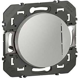 Legrand LEG95232 VV 10 A LUM Compo Dooxie strömbrytare eller växelströmbrytare med kontrolllampa aluminium