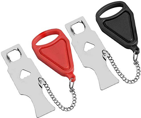 2 Pcs Portable Door Lock for Travel - Pocket Travel Door Lock, Solid Heavy Duty Lock Prevent Unauthorized Entry, Perfect for Traveling, Hotel, Home,Apartment