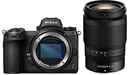 Nikon Z6II +24/200 f/4-6.3 VR Fotocamera Mirrorless Full Frame, CMOS FX da 24.5 MP, 273 Punti AF, Mirino OLED da 3.690k Punti Quad VGA, 4K, LCD 3.2, Nero, [Nital Card: 4 Anni di Garanzia]