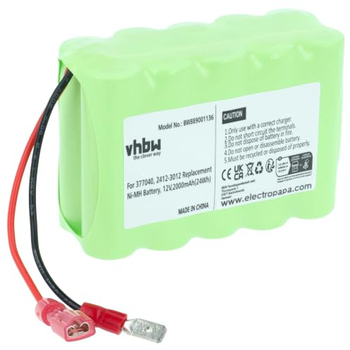 vhbw Akku Ersatz für Roto 2412-3012 | 377040 für Dachfensterrollladen (2000 mAh, 12 V, NiMH)