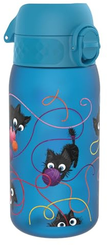 ION8 Vattenflaska För Barn, 350 ml/12 oz, Läcksäker, Lätt att Öppna, Säkert Lås, Diskmaskinssäker, BPA-fri, Bärhandtag, Enkel att Rengöra, Luktfri, Koldioxidneutral, BPA-fri, Katter