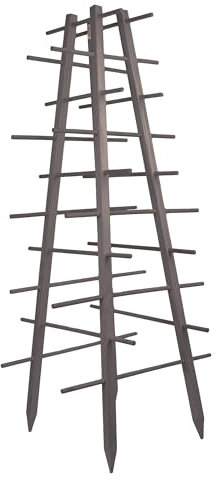 UNUS Pyramide en bois pour plantes grimpantes, 143,5 cm de haut, gris, support de plantes résistant aux intempéries, pour plantes grimpantes, jardin et serre, montage facile