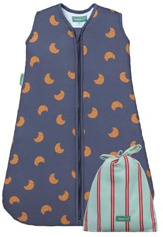 molis&co - Saco de Dormir para bebé 2.5 TOG - 70 cm (0-6 Meses) - Saco Dormir Bebe Invierno (Unisex) - 100% algodón (Oeko-Tex 100) - Acolchado, Suave y Cálido - Croissants