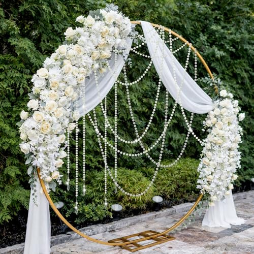 Giegxin 24 Pcs 78ft Wedding Pearl Crystal Garland Faux Pearl Hanging String Bridal Party Garland Hanging Decoration for Wedding Party Flower Home Window Ceiling Draping Decoration