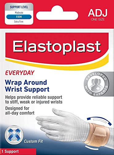 Elastoplast Everyday Wrap Around Wrist Support (1 Wrist Brace), Support Level: Firm (Adjustable), Wrist Support for Injury Prevention/Relief, Wrist Support for Joint Pain, Breathable Material, Tan