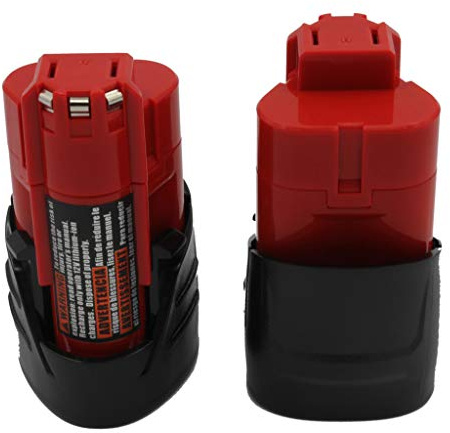 KINSUN 2-Pack Reemplazo Herramienta Eléctrica Batería 12V 1.5Ah Li-Ion para Taladro Inalambrico Destornillador M12 48-11-2401 48-11-2402 C12 B C12 Bx y más