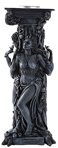 Pacific Giftware Triple Goddess Mother Maiden Crone Pagan Worship Decorative Tea Light Candle Holder Stand 10 Inches Tall (Gray Stone) Polyresin Home Decor