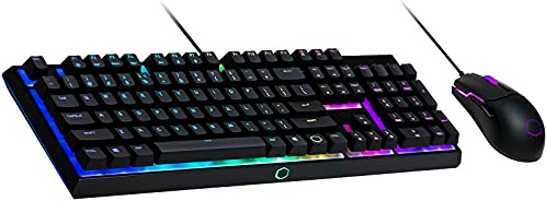 Cooler Master MS110 RGB Clavier & Souris Gaming Combo - Switches Linéraires Mem-Canique, Anti-Ghosting 26 Touches, Contrôles Embarqués, MS110 Souris Gaming avec 4 Réglages DPI - AZERTY FR
