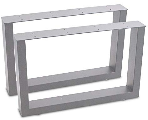 BITUXX® Tischbeine Tischkufen Tischgestell Tischuntergestell Stahl Metall Eckig (64x40, Grau)