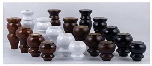 JRPT 4Piece,Furniture legs Tischbeine Flaschenkürbisförmig,Möbelfüße Eukalyptus,1Piece Tragende 150Kg Mehrere Farb Stabil/Weiß / 15cm