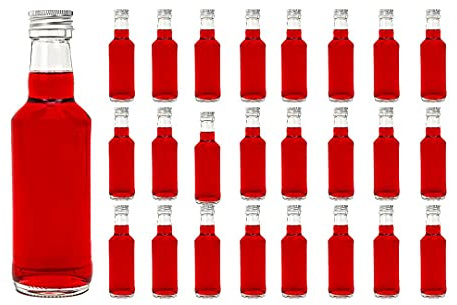 casavetro 16, 24, 30 Stück Kleine Saftflaschen Likörflaschen Smoothie Schnapsflaschen Flaschen mit Schraubverschluss 0,2 Liter (24 Stück) Monopol 200ml