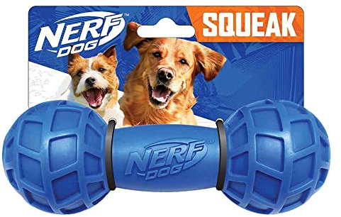 Nerf Dog 17,8 cm TPR EXO Quietschhantel – Blau/Orange