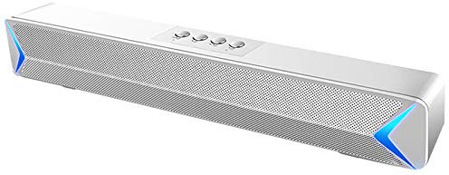 LXLTLB Barra de Sonido, Altavoz con Cable e Inalámbrico, 2.0 Canales Altavoz Estéreo HD, Compatible para Teléfono Móvil, TV, Tableta, Soporte RCA/AUX para Cine en Casa,Blanco
