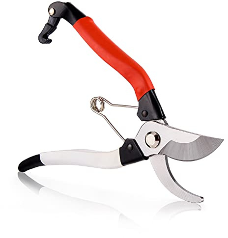 Sharp-tec Pruning Shears for Gardening, 8-inch Garden Secateurs with High Hardness, Gardening Tools for Light Branches of Trees, Rose Bush, Shrubs, and Hedges