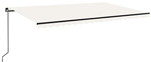 vidaXL Manual Retractable Awning Folding Arm Outdoor Manual Retractable Awning Outdoor Sunshade Garden Patio Balcony 500x300 cm Cream