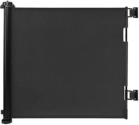 Eyeleaf Retractable Stair Gate,One Handed Operation,Extends Up Wide150cm/High 86cm,Baby Gate for Stairs,Doorways,Kitchen,Hallways,Stair Gates for Baby/dogs, (Black, 150cm*86cm)