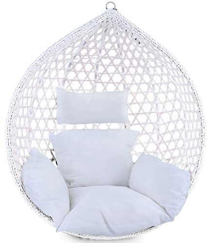 RAMROXX Kissen für Hängesessel Korb inkl. Rückenteil 2-teiliges Set Style Weiss