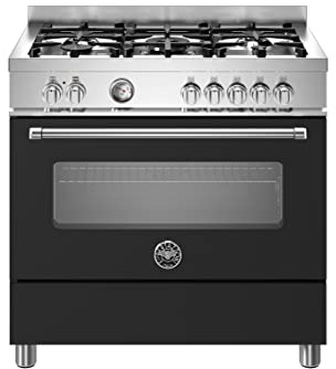Bertazzoni Master Series MAS95C1ENEC 90cm Dual Fuel Range Cooker - Nero - A Rated