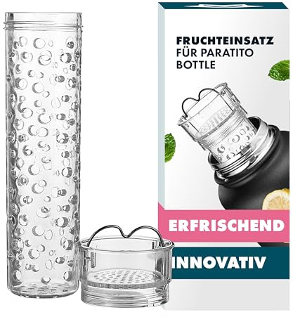 Paratito® Frucht-Einsatz, Aromatisiere dein Wasser mit Frucht-Infuser, BPA-freier Tritan, Fruchtsieb für Trinkflaschen, Fruit Infusion Bottle, Wasserflasche Zubehör, erfrischender Geschmack…