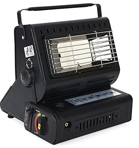 Riscaldatore a gas in ceramica da 1300 W, per campeggio, pesca, bruciatore nero