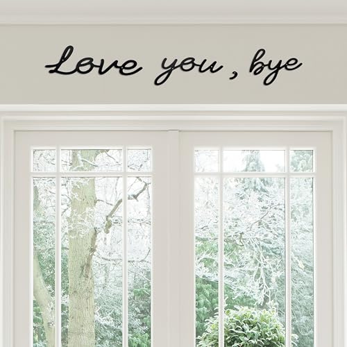 Ecqizer Love You Bye Sign Metal Wall Decor 29.5 x 4.9 inches