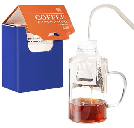 2XK-NOV Kaffeefilterpapier, hängende Ohrentropf-Kaffeebeutel, 75 x 90 mm, Einweg-Kaffeefilter, passend für die meisten Tassen, Kaffeefilter für Camping, Coffee Filter Papers (100)