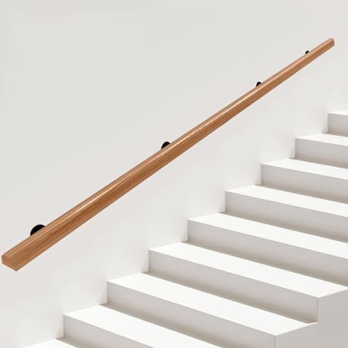 Pasamanos para escaleras barandilla de madera pasamanos montado en la pared para escalones barandilla de seguridad para escaleras, pasamanos tuberías varillas de soporte escaleras soportes terrazas (