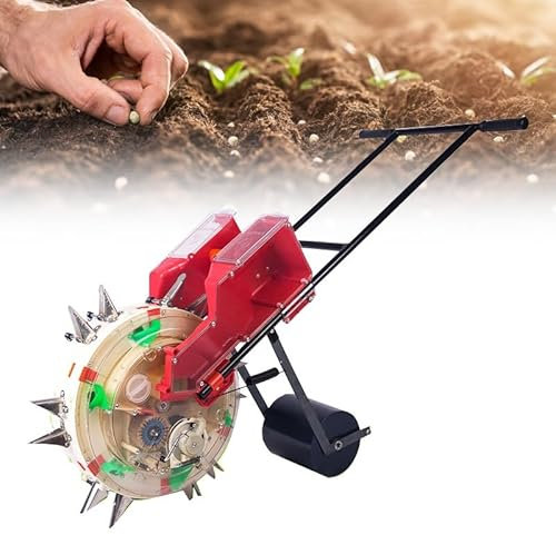 KYZTMHC Handheld Seeding Machine, Precision Garden Seeder Row Planter, Portable Walk Behind Row Crop Seeder for Soy Peanut Corn Cotton Soybean