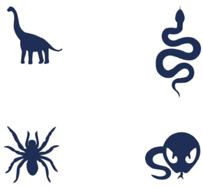 Tattwo.me – Temporäre Tattoos für Erwachsene und Kinder, hält 2 Wochen, wasserfest – 4 Ausschneidevorlagen mit Tiermotiven – Pflanzliche Tinte – EU-Kosmetik-Zertifikat – (P0958)