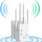 Répéteur WiFi Amplificateur WiFi Signal Booster,4 Antennes WiFi Extenders,2 Ports LAN,Mode Répéteur & Routeur & AP,Couverture WiFi de 200 m², Con Video Tutorial,Installazione Facile