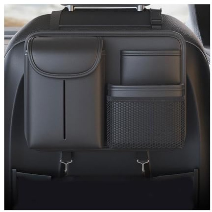 GUOPENG Auto Autositz Organizer für Mercedes Benz G-Klasse Cabrio W463, PU Leder Rückenlehne Rücksitz Aufbewahrungstasche Aufbewahrungs Zubehör,A/Black