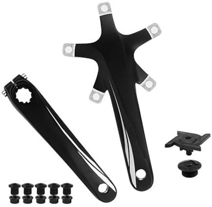 QUYCOIU Rennrad Kurbelgarnitur 170mm Kettenradgarnitur 130BCD Integriert Hohl Kurbelarm-Set Aluminium-Legierung Linke Und Rechte Kurbeln Kompatibel Mit 11Speed Mit 5xSchrauben