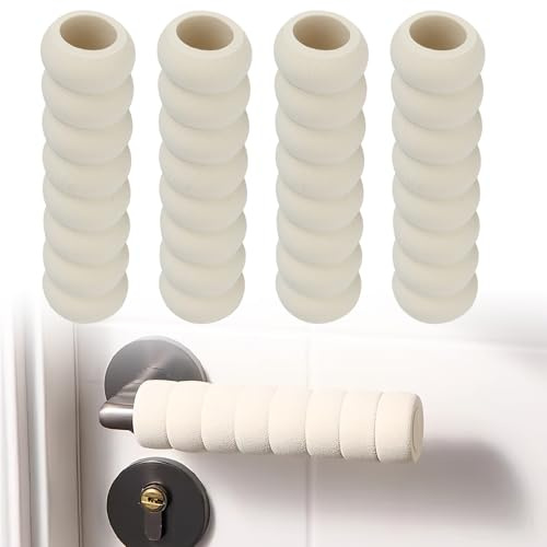 UOCAI 4 Stück Türklinke Türklinkenpuffer, Türklinken Schutz, Türgriff Schutz Schaumstoff-Griffabdeckung weich und flexibel für den Schutz von Babys, Wänden und Möbeln (13.5cmx3cm)