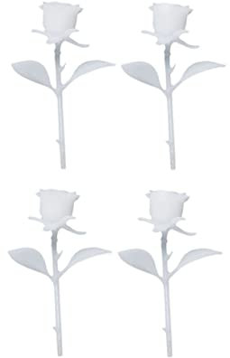 TOPPERFUN 4pcs Mini Rose Ornament Diy Handmade 3d Rose Model 25mm Style b Decoration for Home Weddings and Crafts