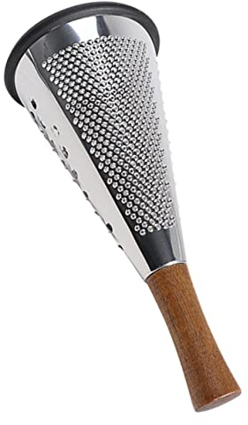 SOLUSTRE Sturdy Stainless Steel Cheese Grater Wooden Handle Shaped for Home and Restaurant