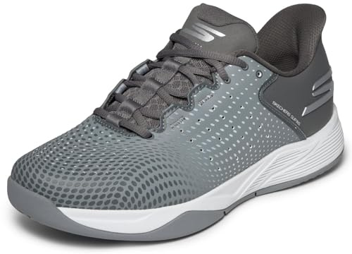 Skechers herr Viper Court Reload sneakers, grå kolfärgad, 9 UK, Grå kol, 43 EU