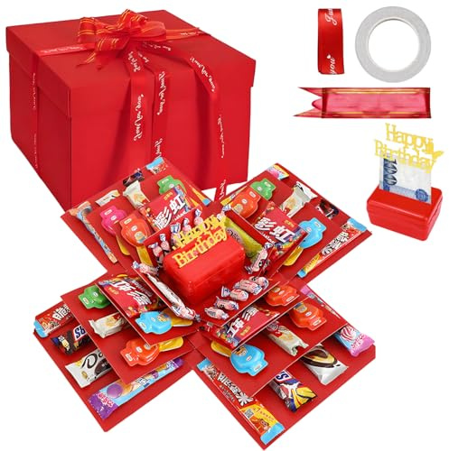 Überraschung Box,Uberraschungsbox,4-lagige Kreative Geschenkbox Explosionsbox,Geldgeschenke Verpackung,Geldgeschenke Geburtstag Überraschungsbox für Valentinstagsgeschenke,Geburtstag, Hochzeitstag