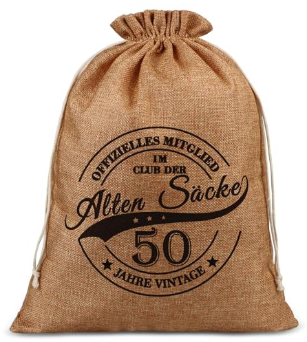 Anruzon 50 Geburtstag Mann, Lustige Geschenke für Männer, Geburtstag, Jubiläum, OFFIZIELLES MITGLIED IM CLUB DER Alten Säcke, Verpackung Geburtstagsgeschenk (40x30 cm)