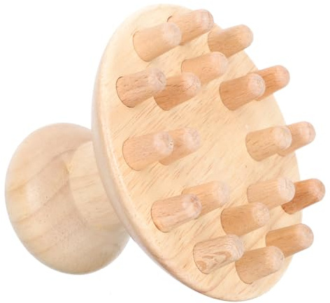 Veemoon Massagekamm für Kopf und Haare Handmassagegerät aus Holz Akupunktur-massagekamm für Zuhause Ergonomisch Geformt zur Entspannung und Durchblutungsförderung Glatte Oberfläche