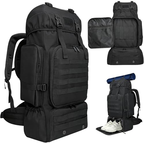 Wesoke 80L Wanderrucksack Trekking Camping Rucksack mit Schuhtasche für Herren Damen, wasserabweisend Extra große Reisegepäcktasche Reiserucksack Tagesrucksack für Outdoor-Radtouren Klettertouren