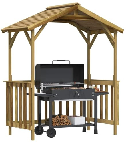 Generico Capanno per Barbecue 163,5x93x210 cm in Pino Impregnato,Prato e Giardino,Vita all'aperto,Strutture da Esterno,Casette da giardino-315390
