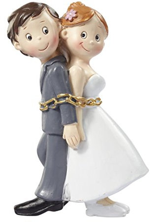 Figura de pareja de boda con cadenas 3870222, novia y novio decoración para tarta